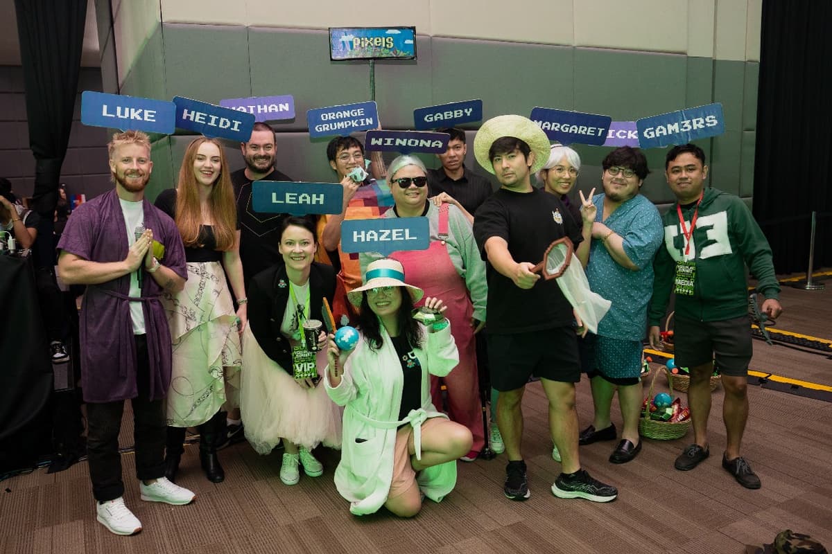 Group photo with name labels